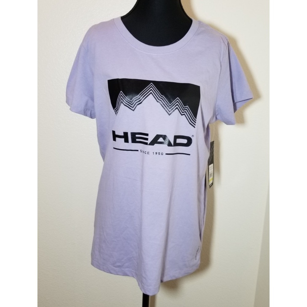 HEAD Purple Graphic Tee Womens Large Short Sleeve Shirt Activewear Athletic NWT